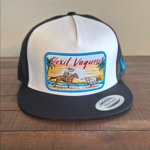 Black and White Trucker Hat with Vibrant Patch